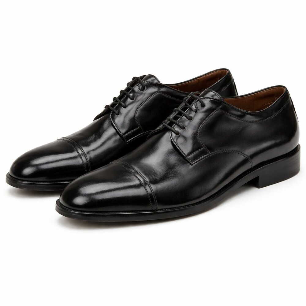 Dack’s Uptown Hand Bench Made Derby Shoes Black Cap Toe Dress Shoes Men’s 12–13